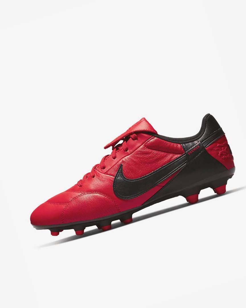 Red / Red / Black Men\'s Nike The Premier 3 FG Football Boots | UK5080