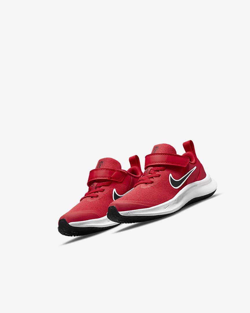 Red / Red / White / Black Girls' Nike Star Runner 3 Running Shoes | UK4937