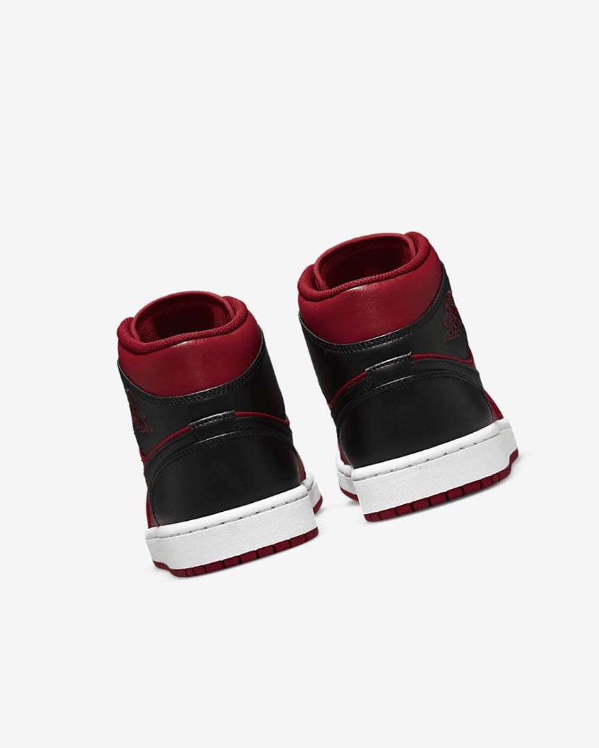 Red / White / Black Men's Nike Air Jordan 1 Mid Sneakers | UK3248