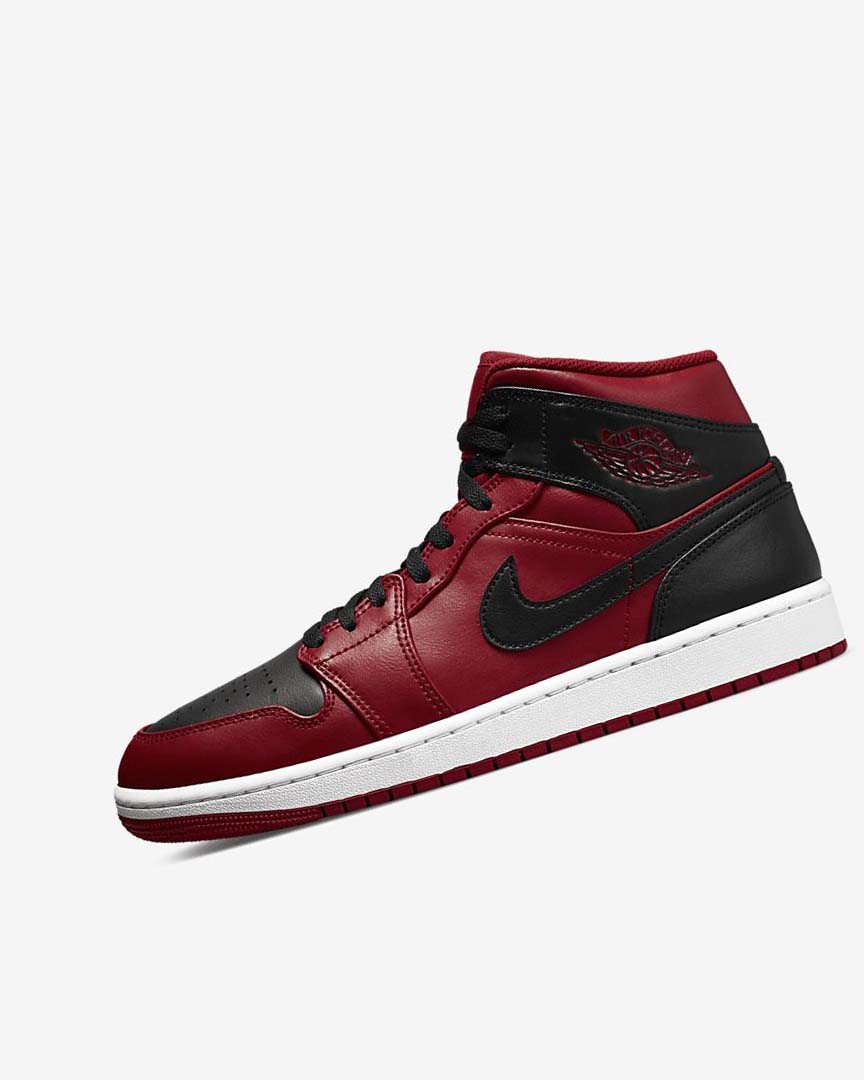 Red / White / Black Men\'s Nike Air Jordan 1 Mid Sneakers | UK3248