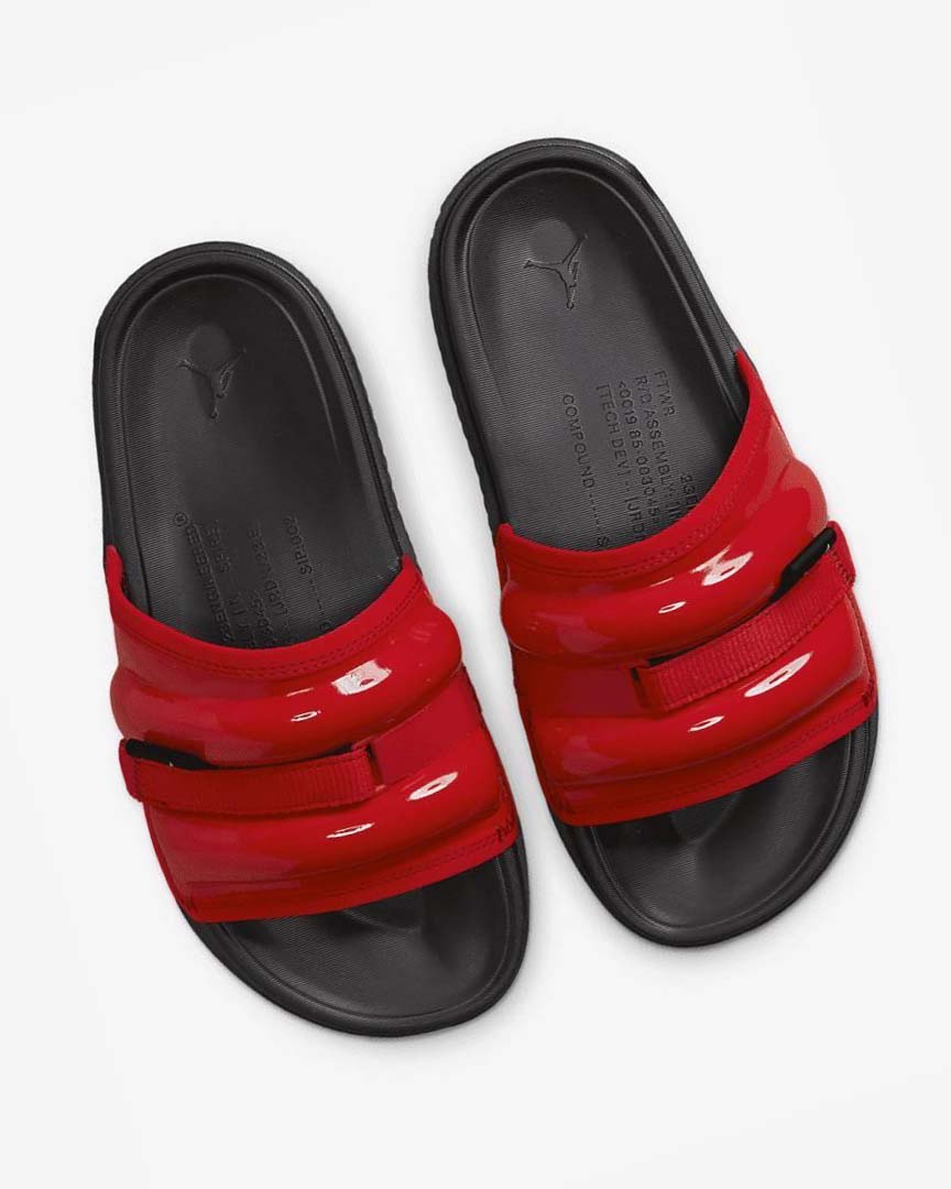 Red / White / Burgundy / Black Men's Nike Jordan Super Play Slides | UK5201