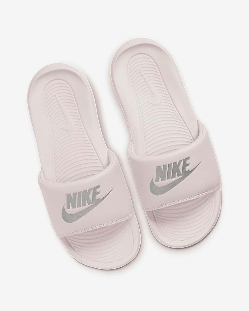 Rose / Rose / Metal Silver Women's Nike Victori One Slides | UK5489