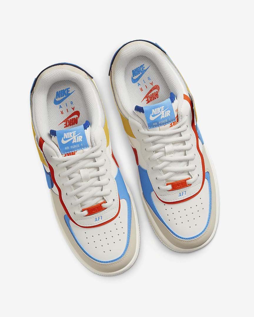 Royal / Orange / Blue Women's Nike Air Force 1 Shadow Sneakers | UK2302