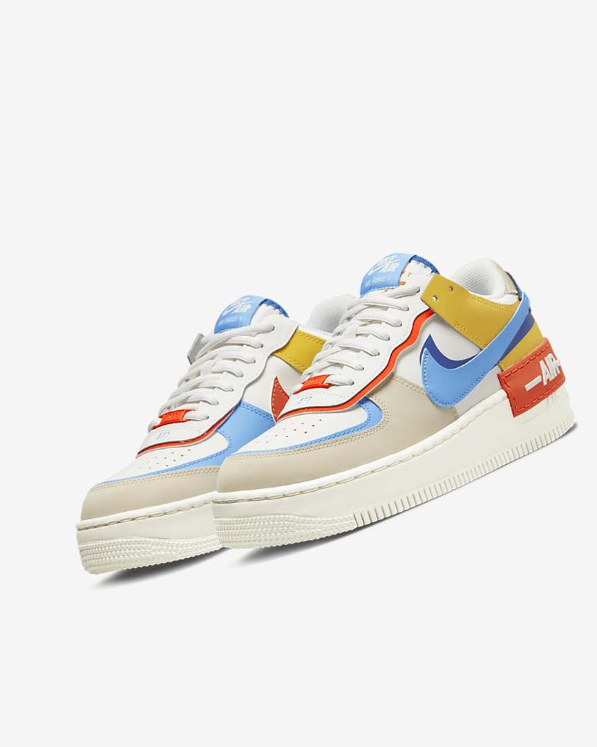 Royal / Orange / Blue Women's Nike Air Force 1 Shadow Sneakers | UK2302