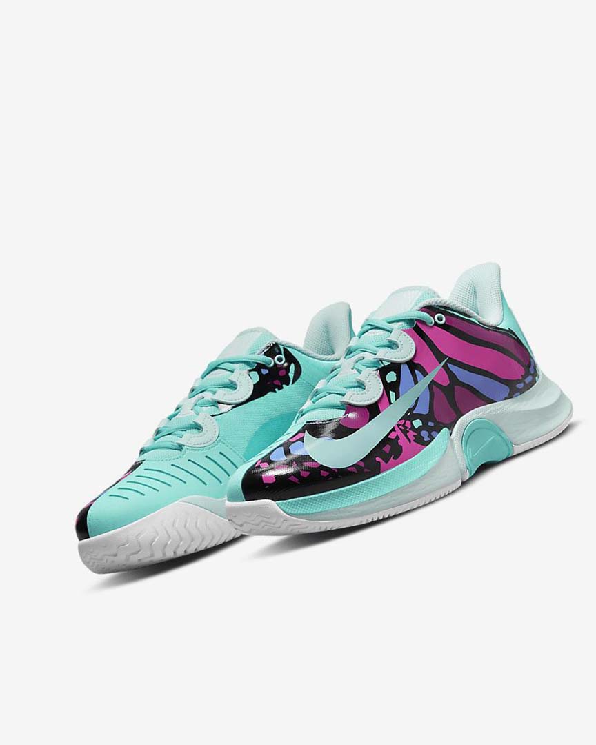 Turquoise / Black / Fuchsia / Turquoise Women's Nike Court Air Zoom GP Turbo Naomi Osaka Tennis Shoes | UK2244