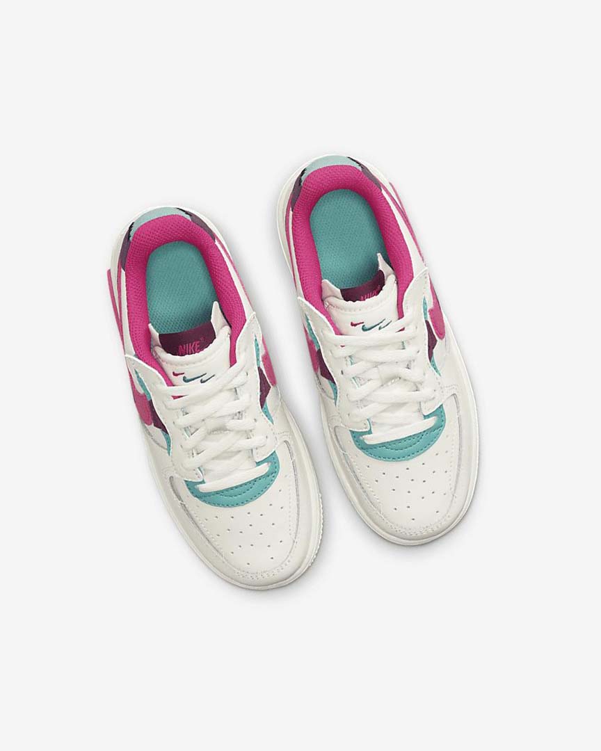 Turquoise / Pink Girls' Nike Force 1 Fontanka Shoes | UK3189