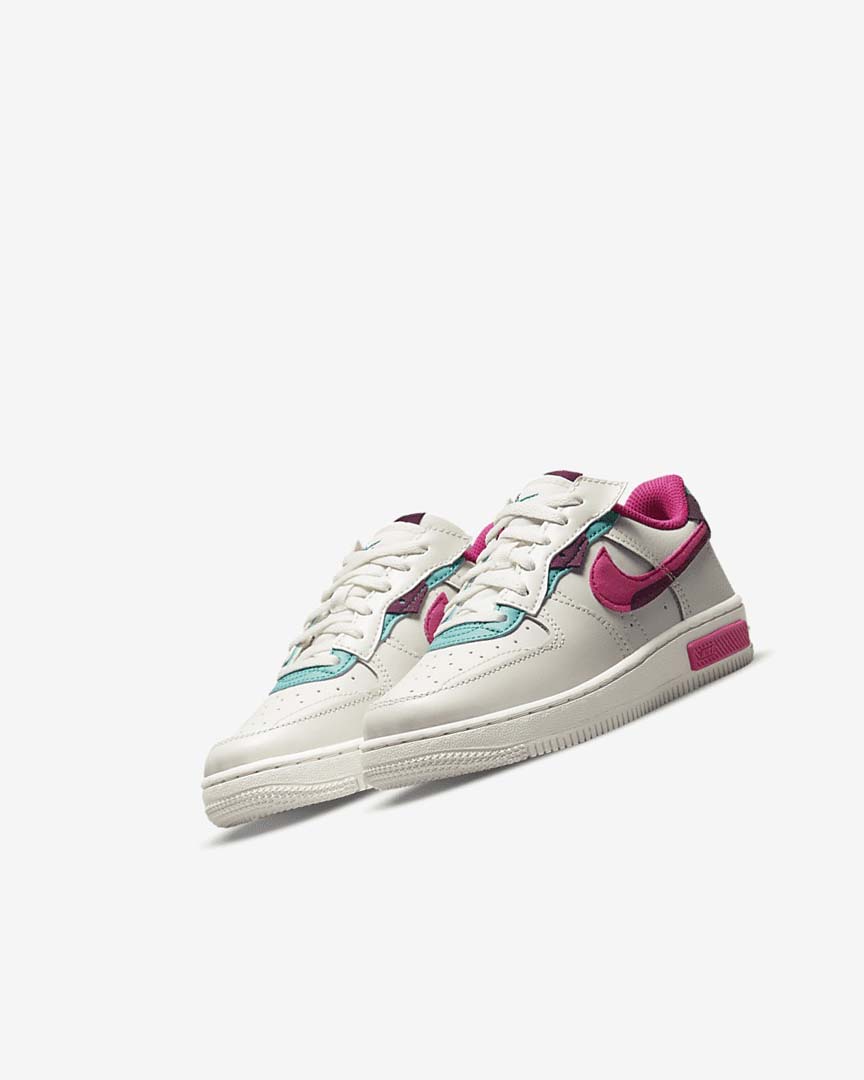 Turquoise / Pink Girls' Nike Force 1 Fontanka Shoes | UK3189