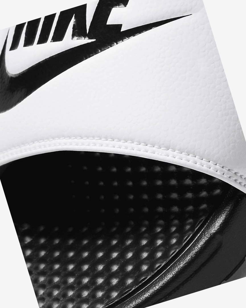 White / Black / Black Men's Nike Benassi JDI Slides | UK1184