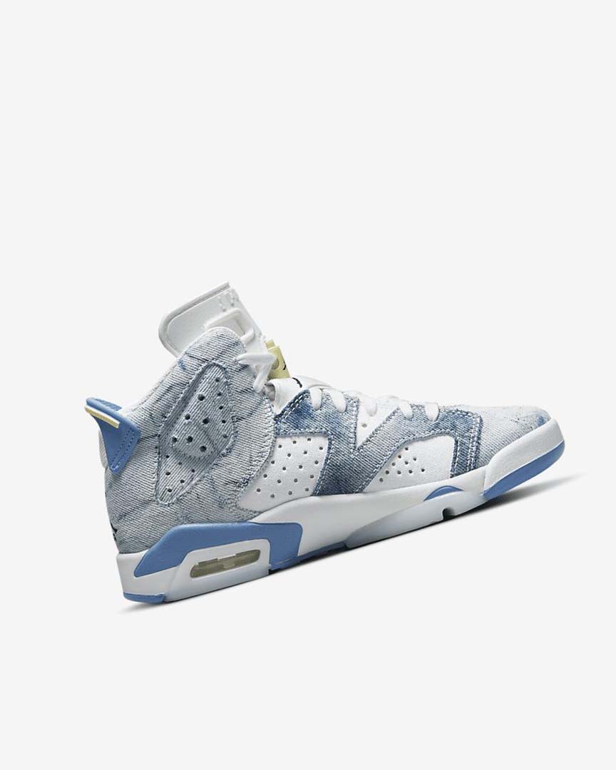 White / Black / Blue Boys' Nike Air Jordan 6 Retro Shoes | UK5253