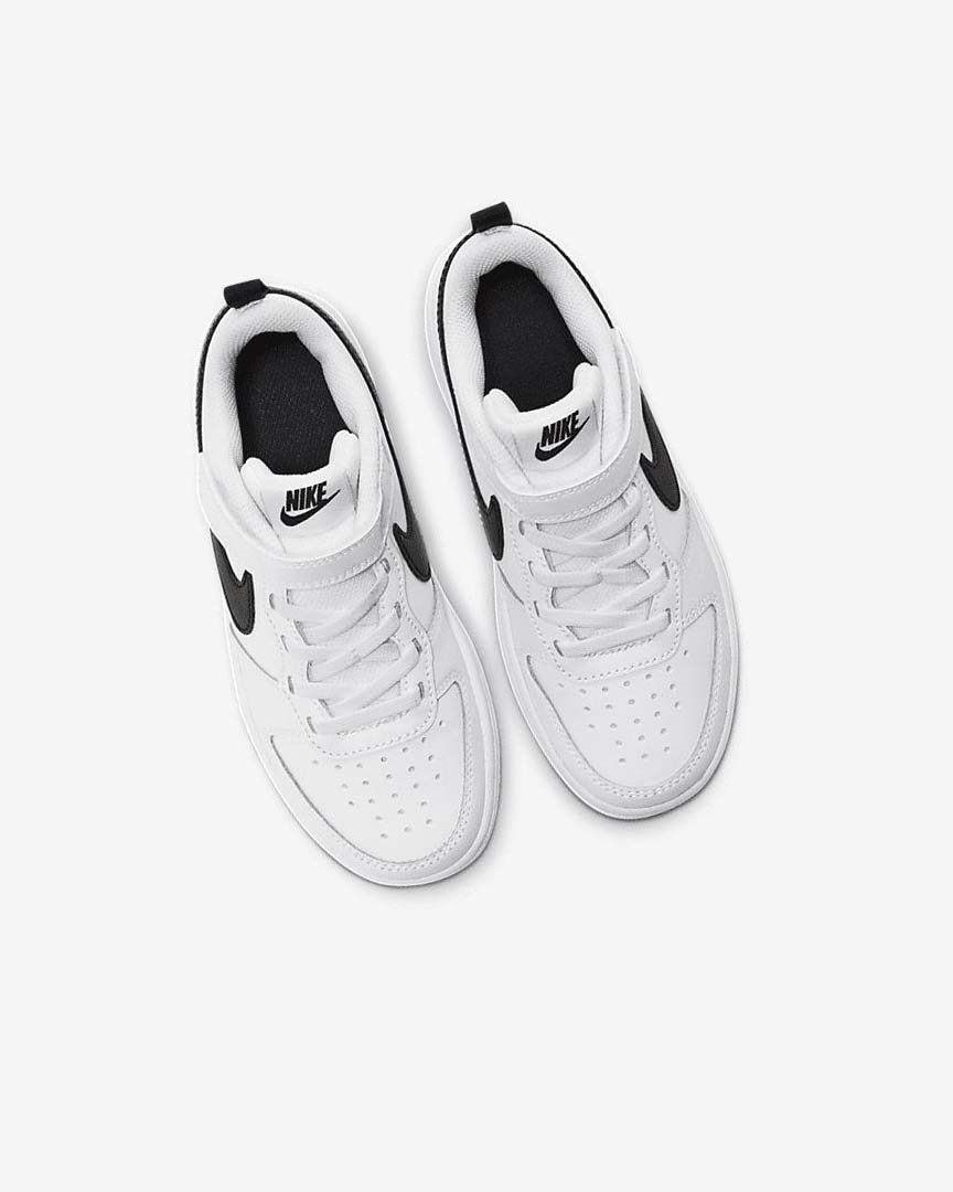 White / Black Boys' Nike Court Borough Low 2 Shoes | UK3096