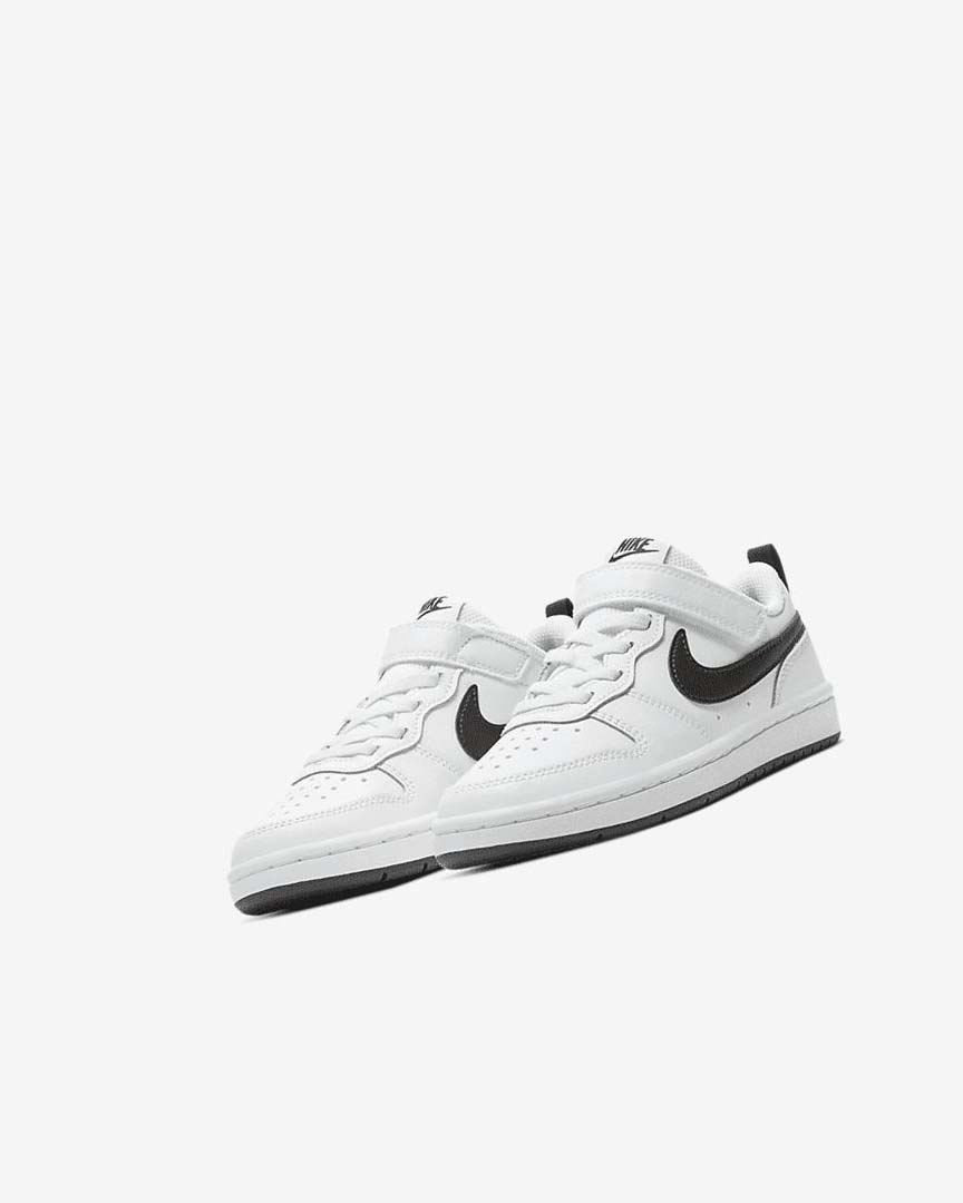 White / Black Boys' Nike Court Borough Low 2 Shoes | UK3096