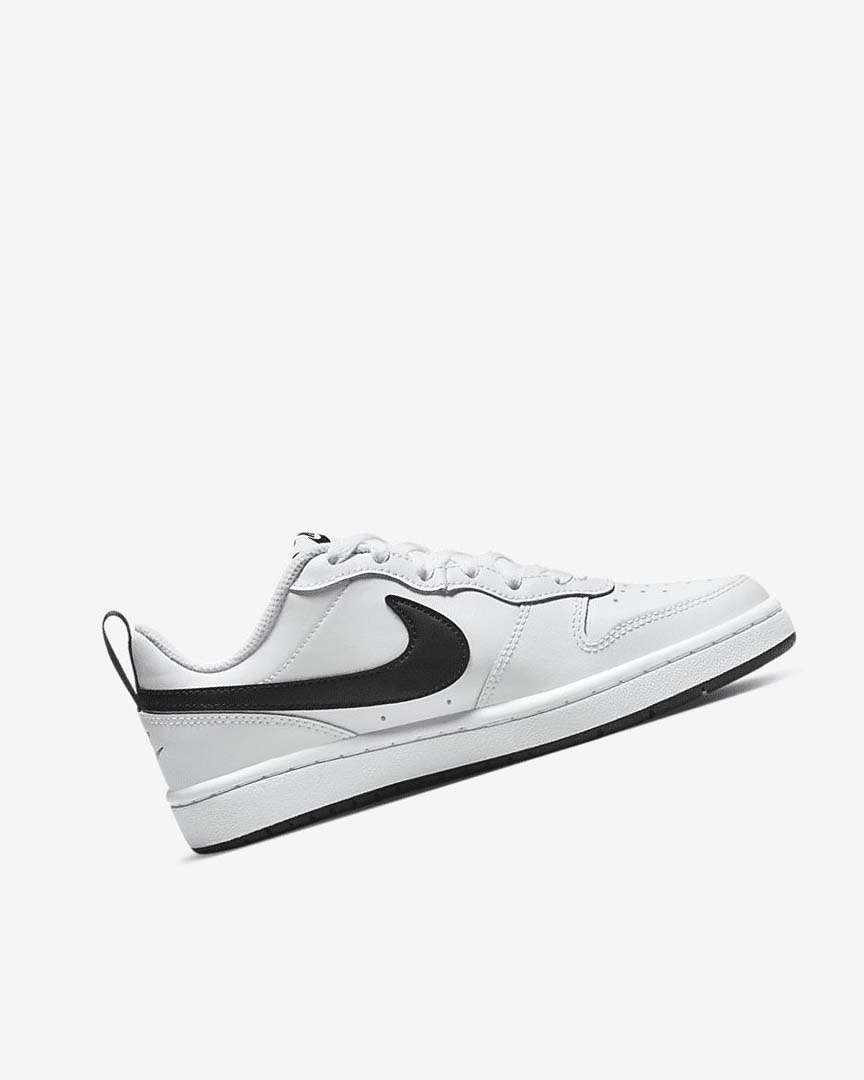 White / Black Boys' Nike Court Borough Low 2 Shoes | UK4633