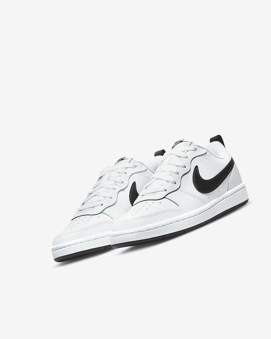 White / Black Boys' Nike Court Borough Low 2 Shoes | UK4633