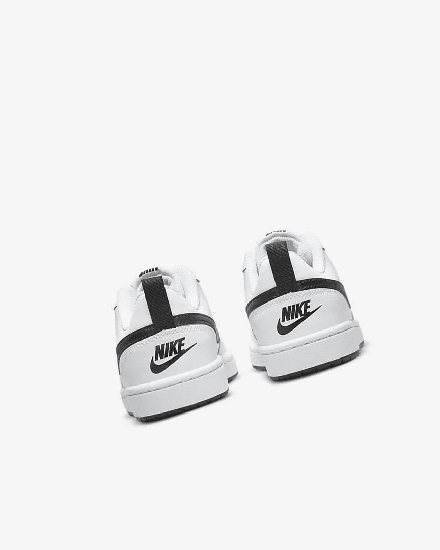 White / Black Boys' Nike Court Borough Low 2 Shoes | UK4633