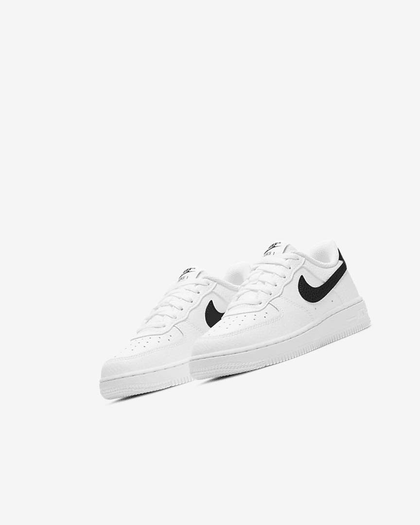 White / Black Boys' Nike Force 1 Shoes | UK2351