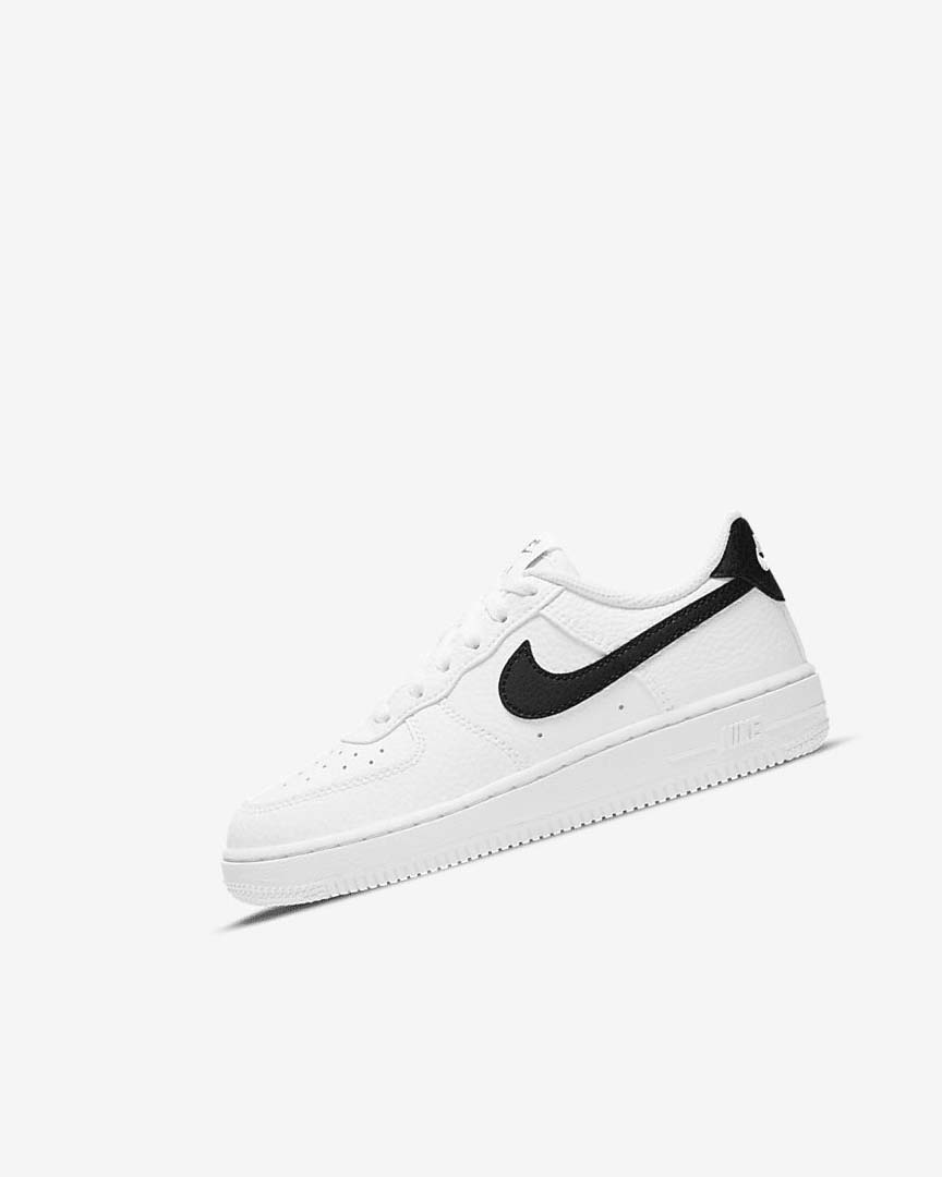 White / Black Boys\' Nike Force 1 Shoes | UK2351