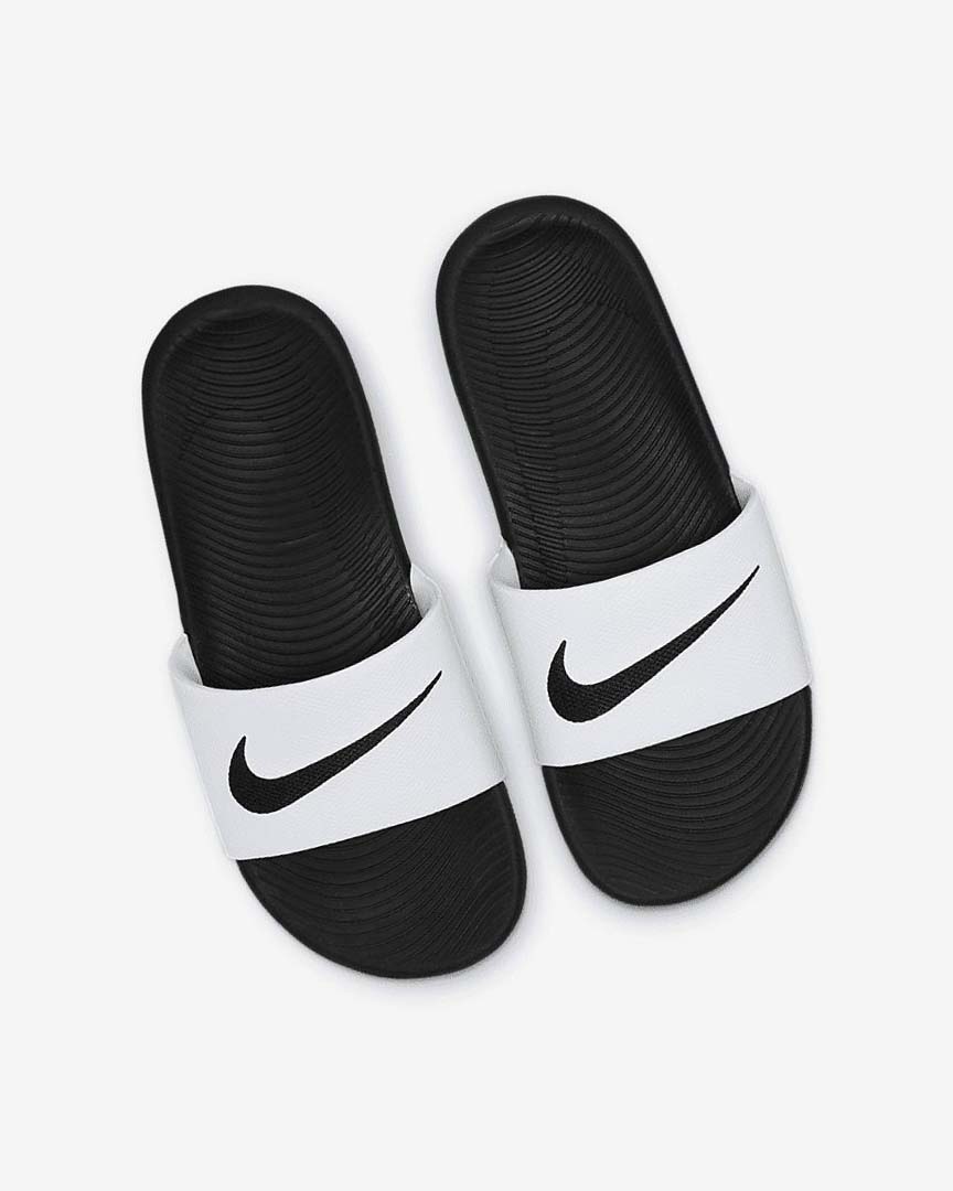 White / Black Boys' Nike Kawa Slides | UK2912