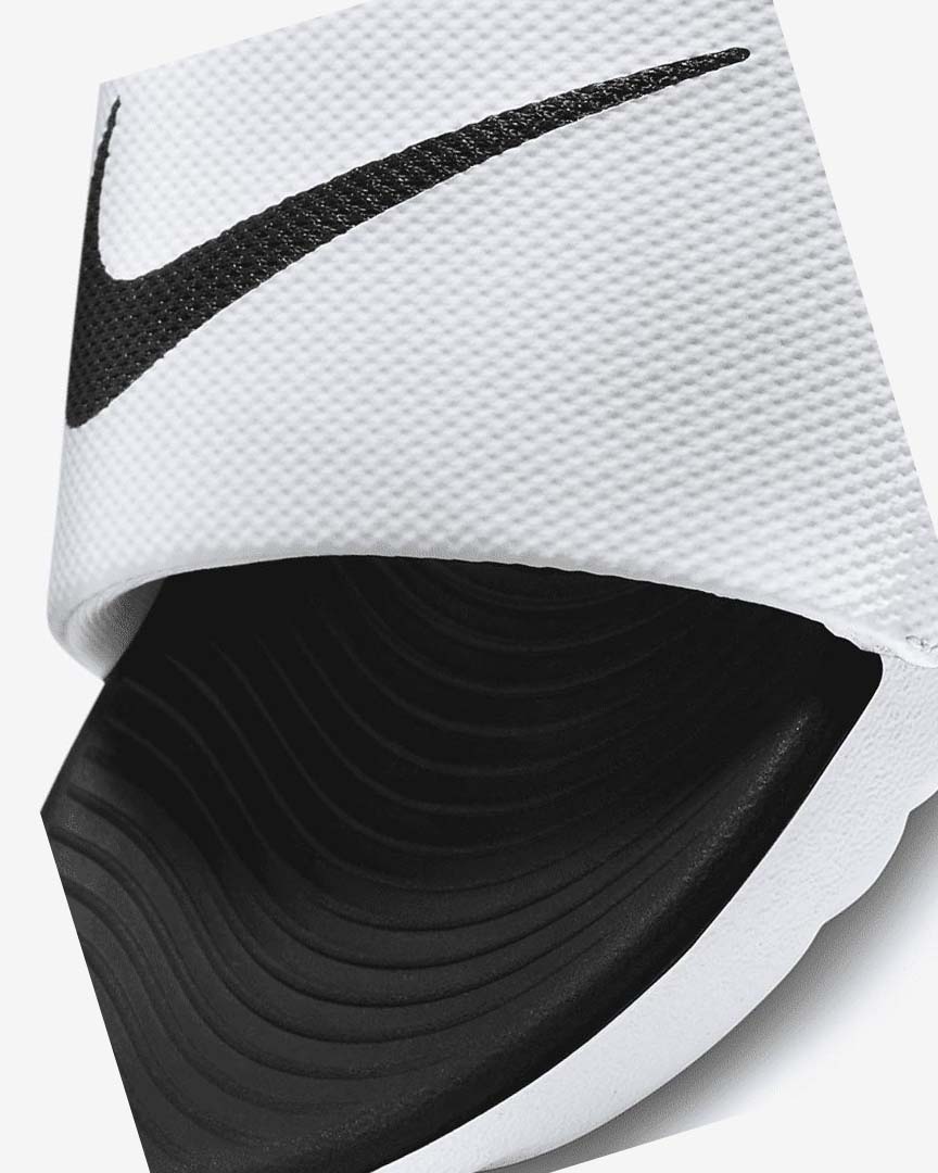 White / Black Boys' Nike Kawa Slides | UK2912