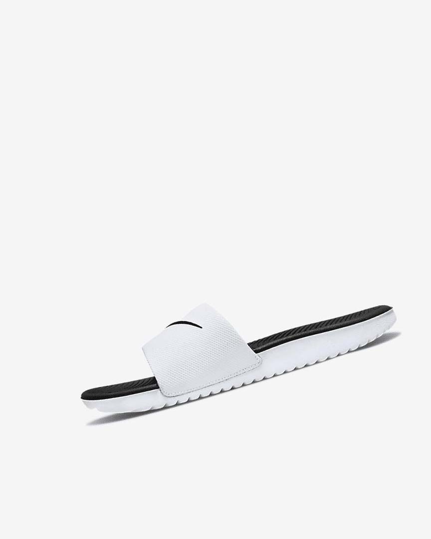 White / Black Boys\' Nike Kawa Slides | UK2912