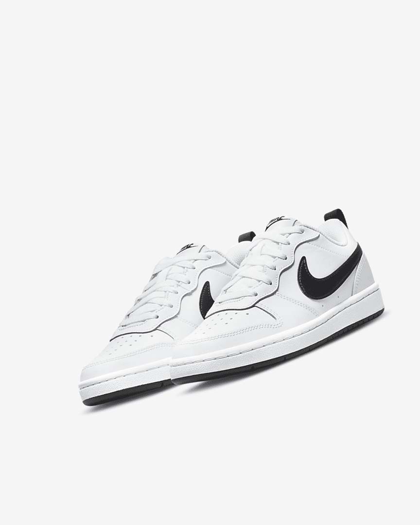 White / Black Girls' Nike Court Borough Low 2 Shoes | UK4752