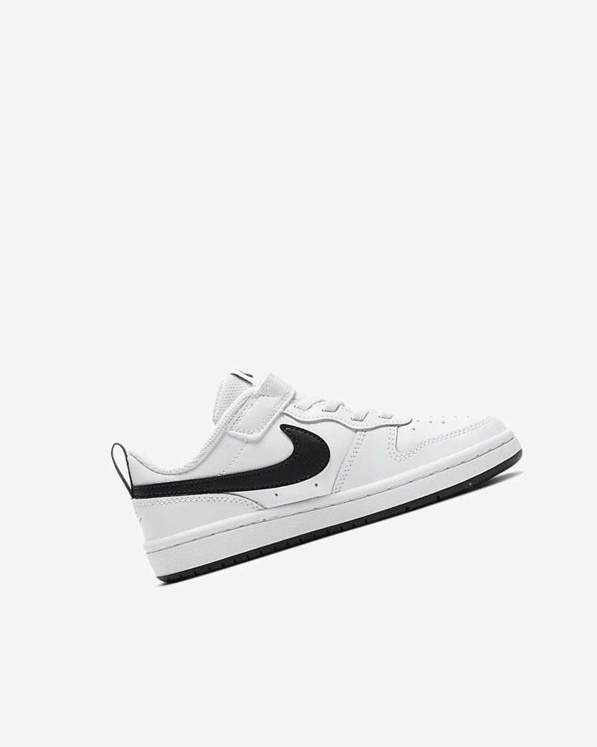 White / Black Girls' Nike Court Borough Low 2 Shoes | UK5468