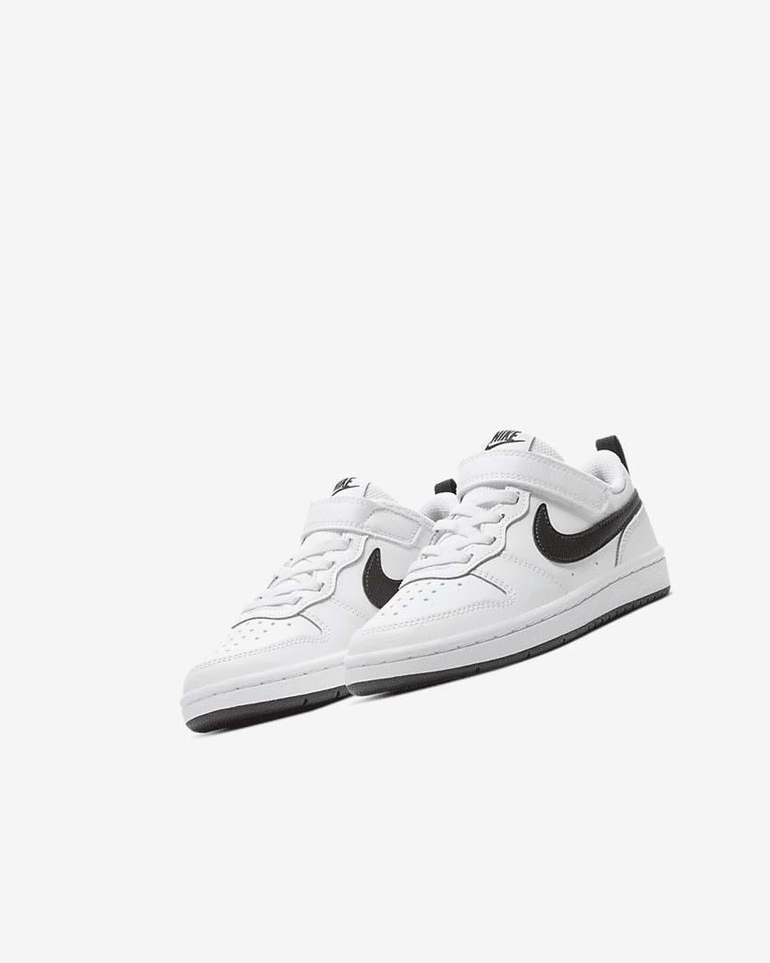 White / Black Girls' Nike Court Borough Low 2 Shoes | UK5468