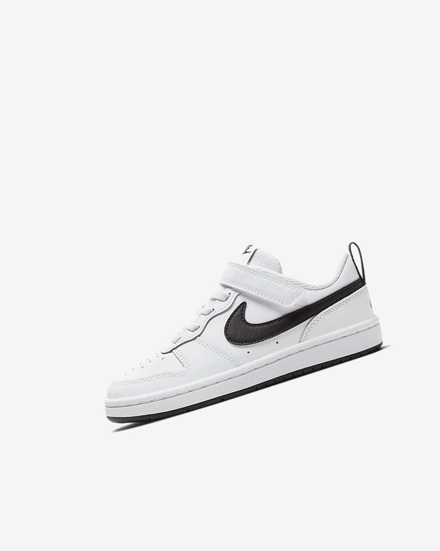 White / Black Girls\' Nike Court Borough Low 2 Shoes | UK5468