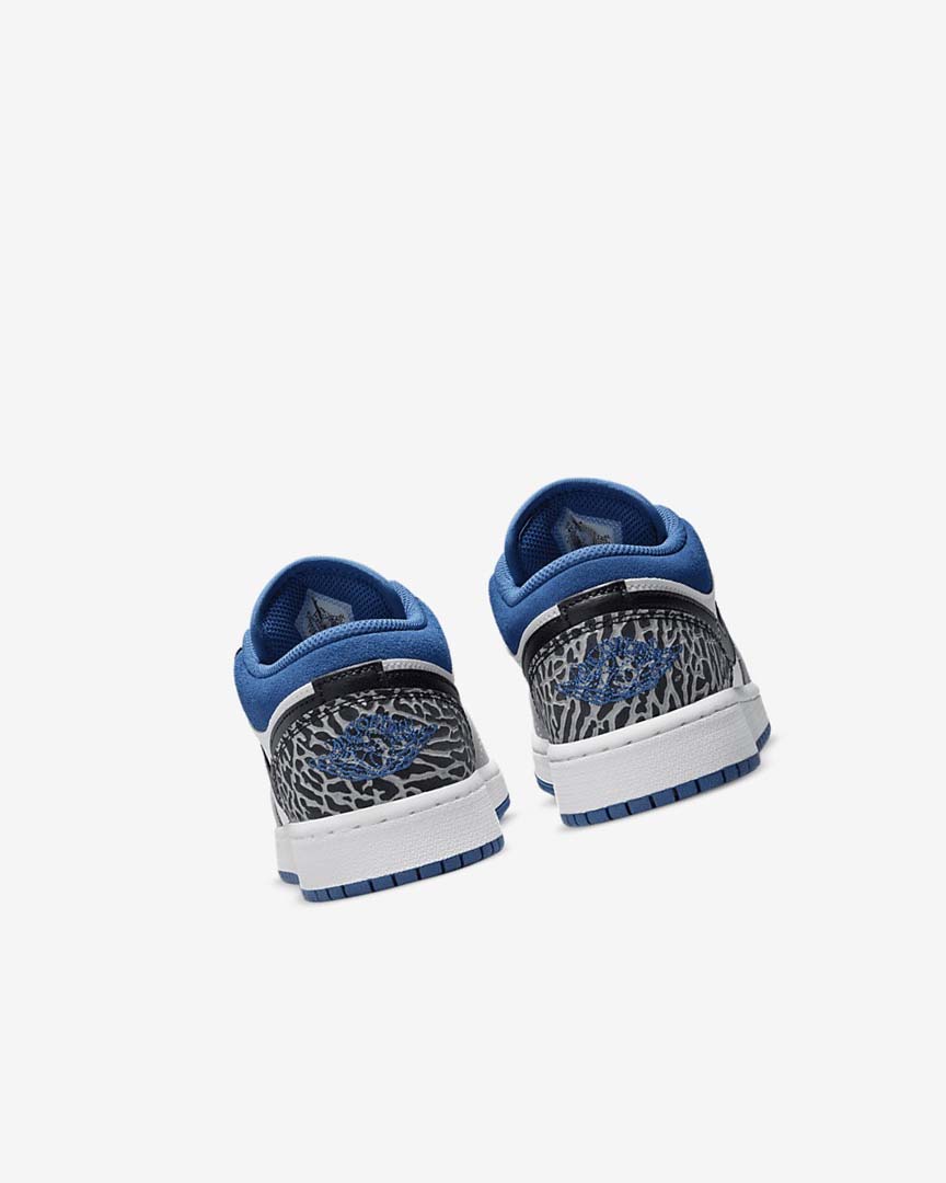 White / Black / Grey / Dark Blue Boys' Nike Air Jordan 1 Low SE Sneakers | UK1162