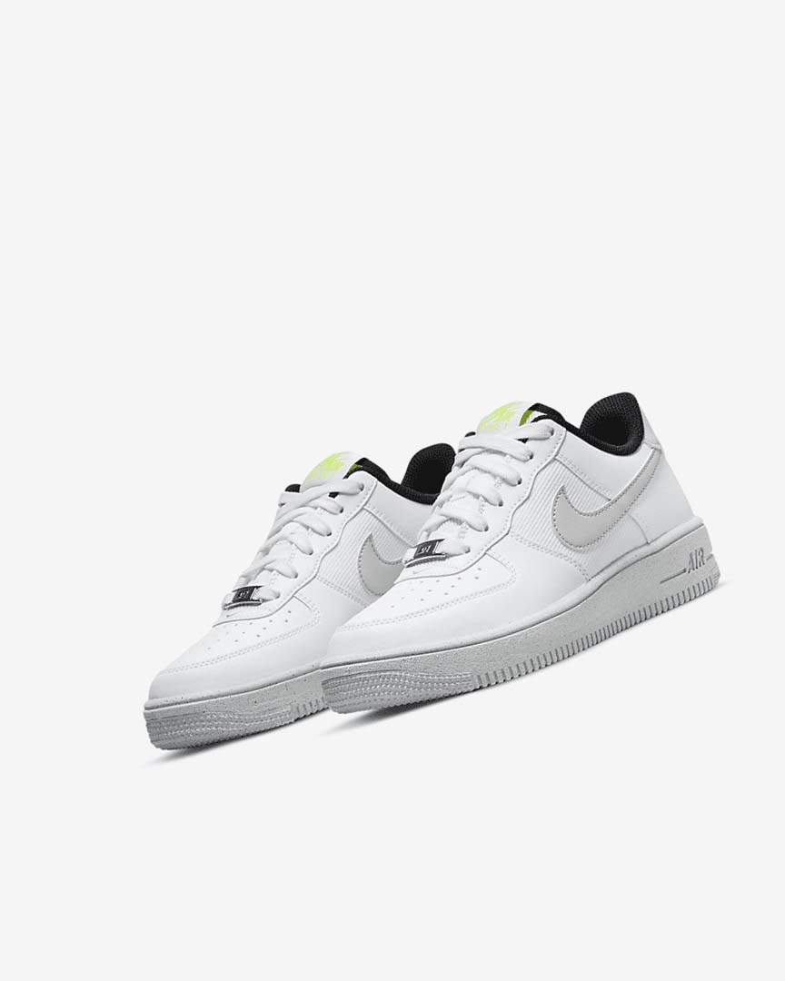 White / Black / Light Beige Boys' Nike Air Force 1 Crater Next Nature Sneakers | UK1103