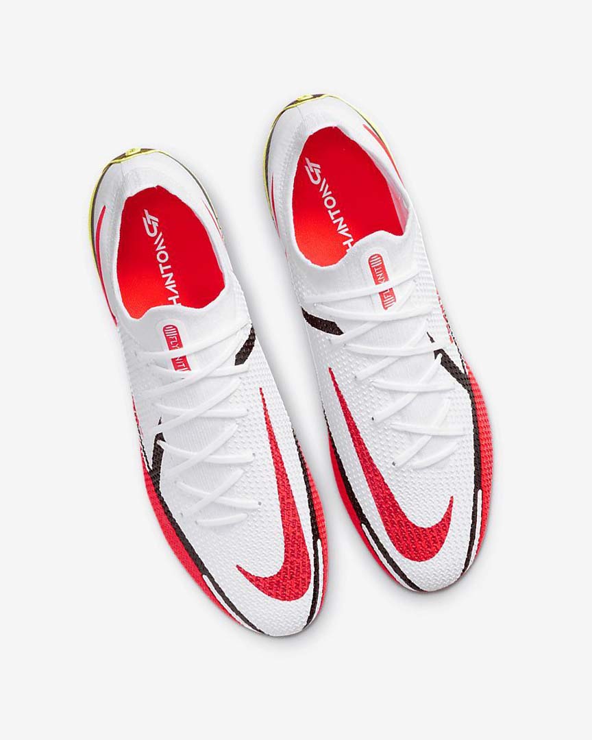 White / Black / Light Red Women's Nike Phantom GT2 Elite FG Football Boots | UK5220