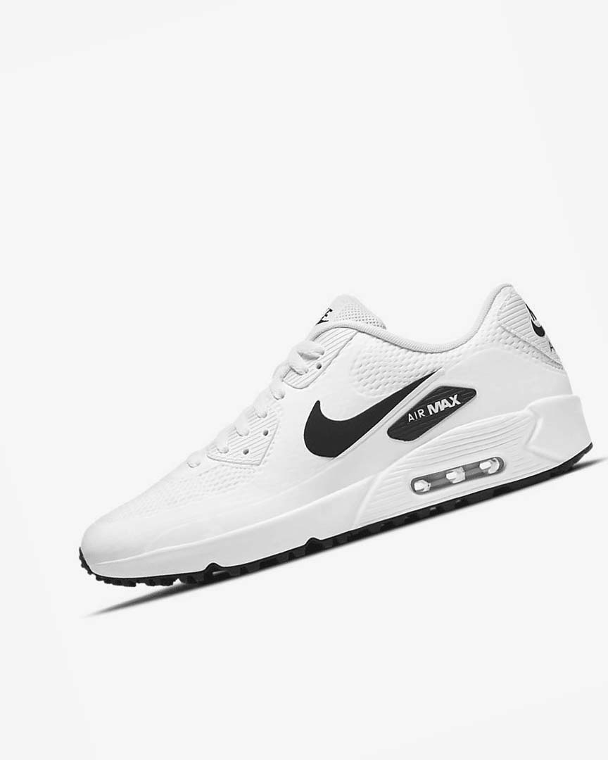 White / Black Men\'s Nike Air Max 90 G Golf Shoes | UK3268