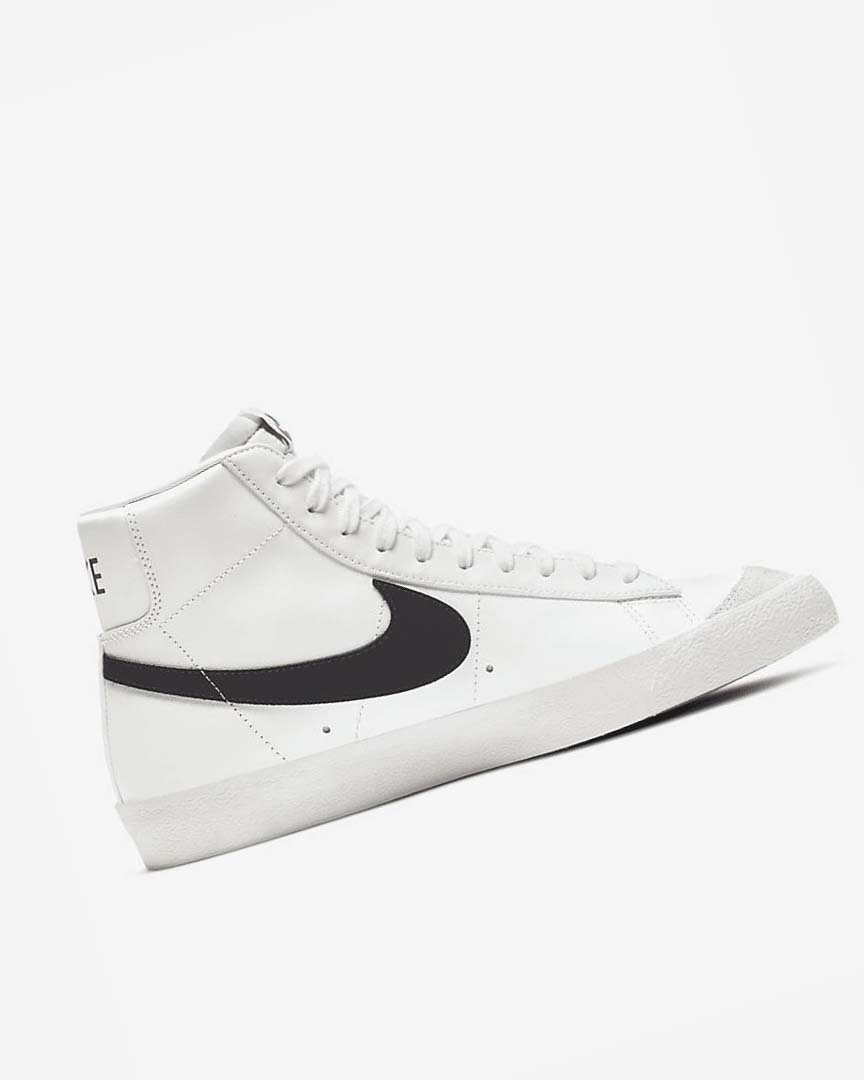 White / Black Men's Nike Blazer Mid '77 Vintage Sneakers | UK4761