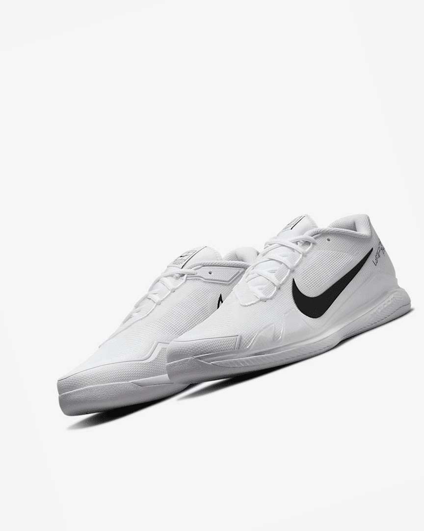 White / Black Men's Nike Court Air Zoom Vapor Pro Tennis Shoes | UK2832