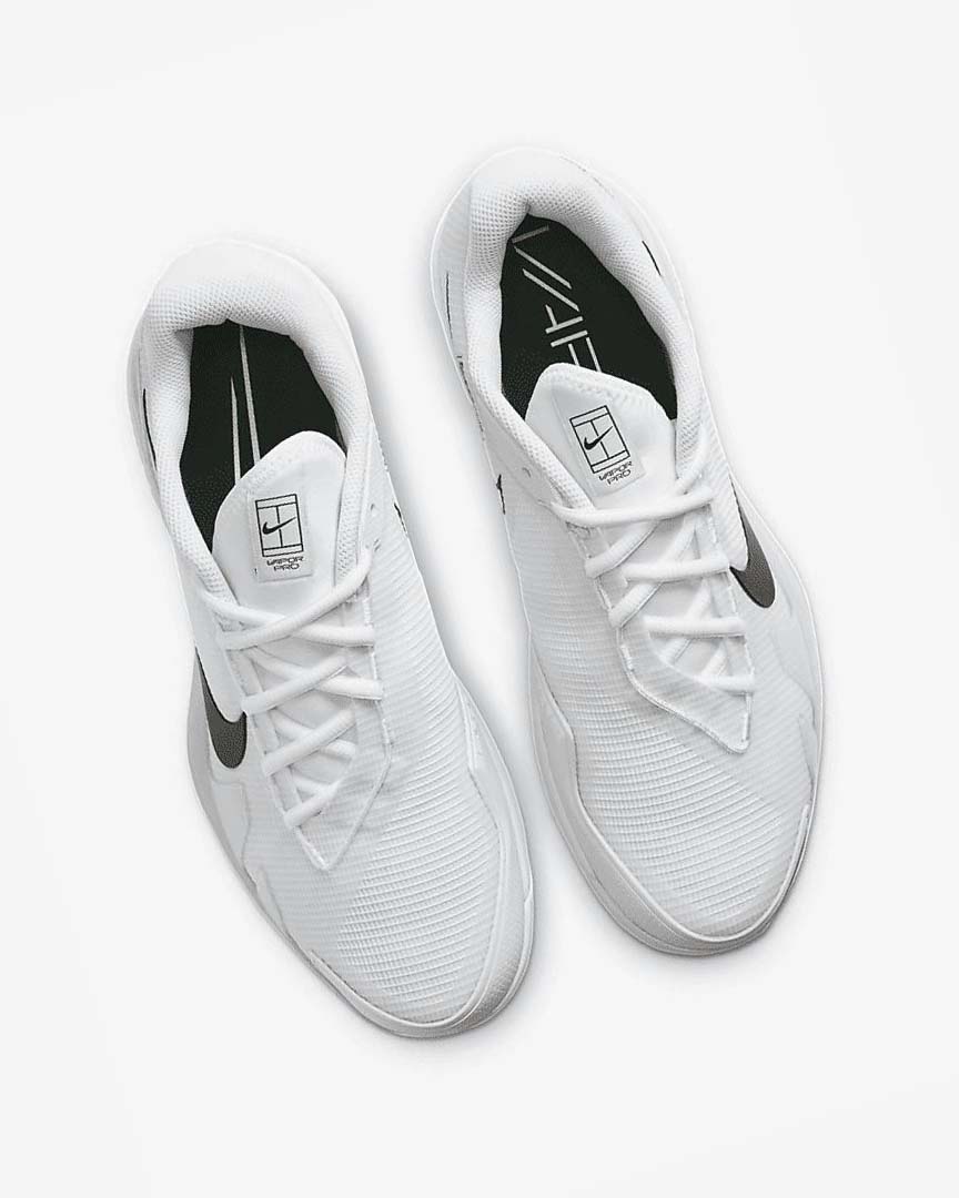 White / Black Men's Nike Court Air Zoom Vapor Pro Tennis Shoes | UK4724