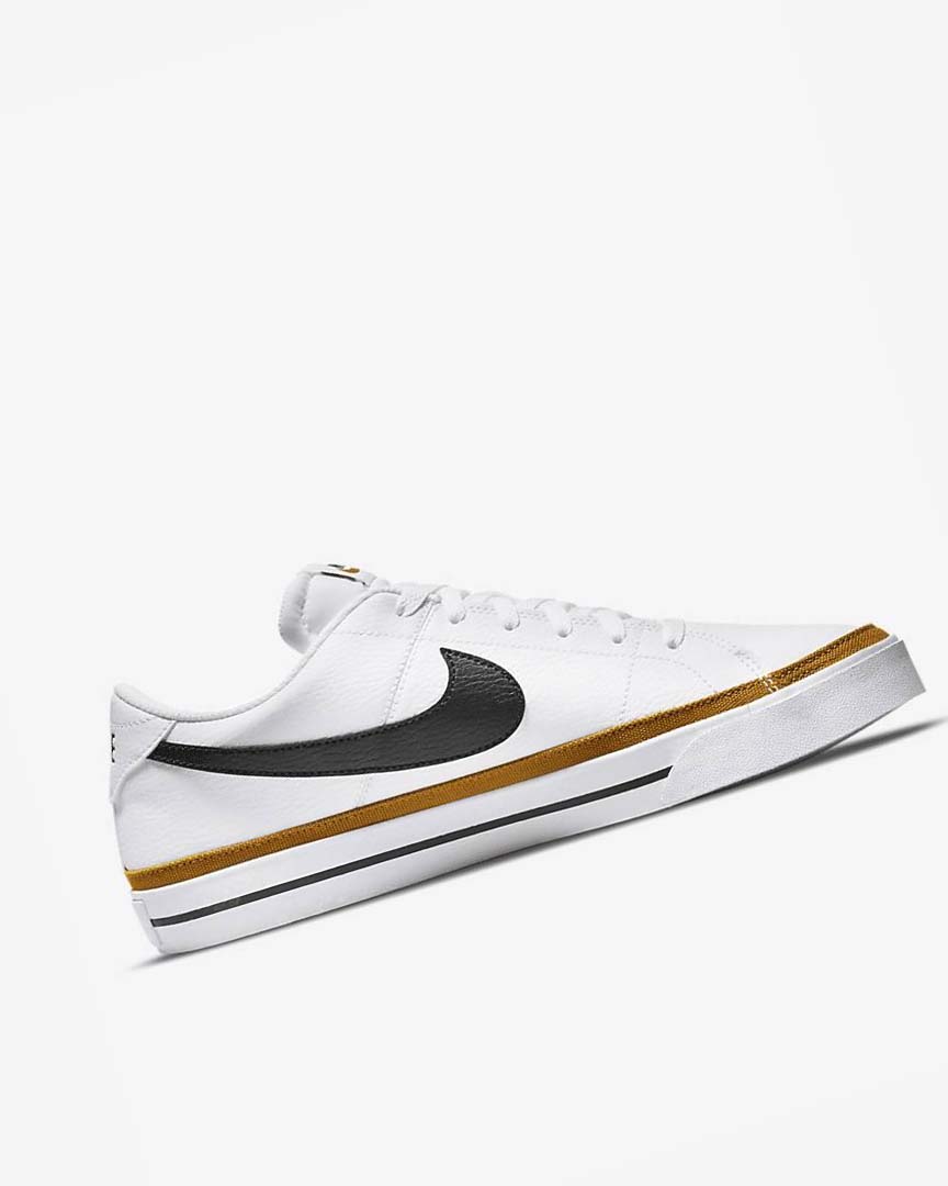 White / Black Men's Nike Court Legacy Sneakers | UK2833