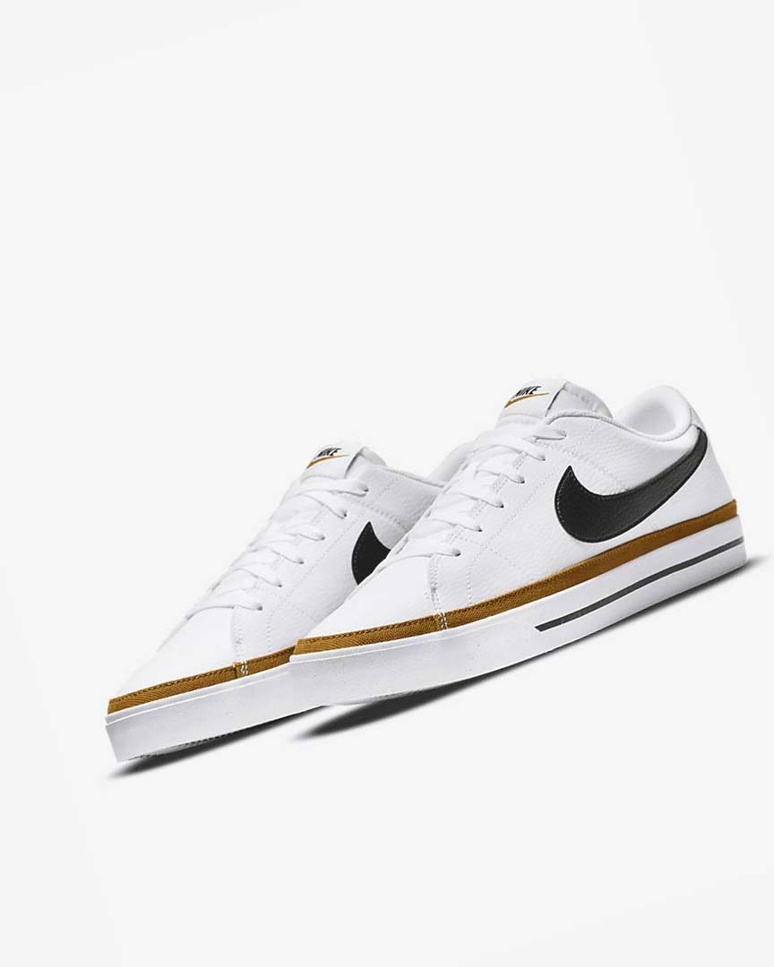 White / Black Men's Nike Court Legacy Sneakers | UK2833