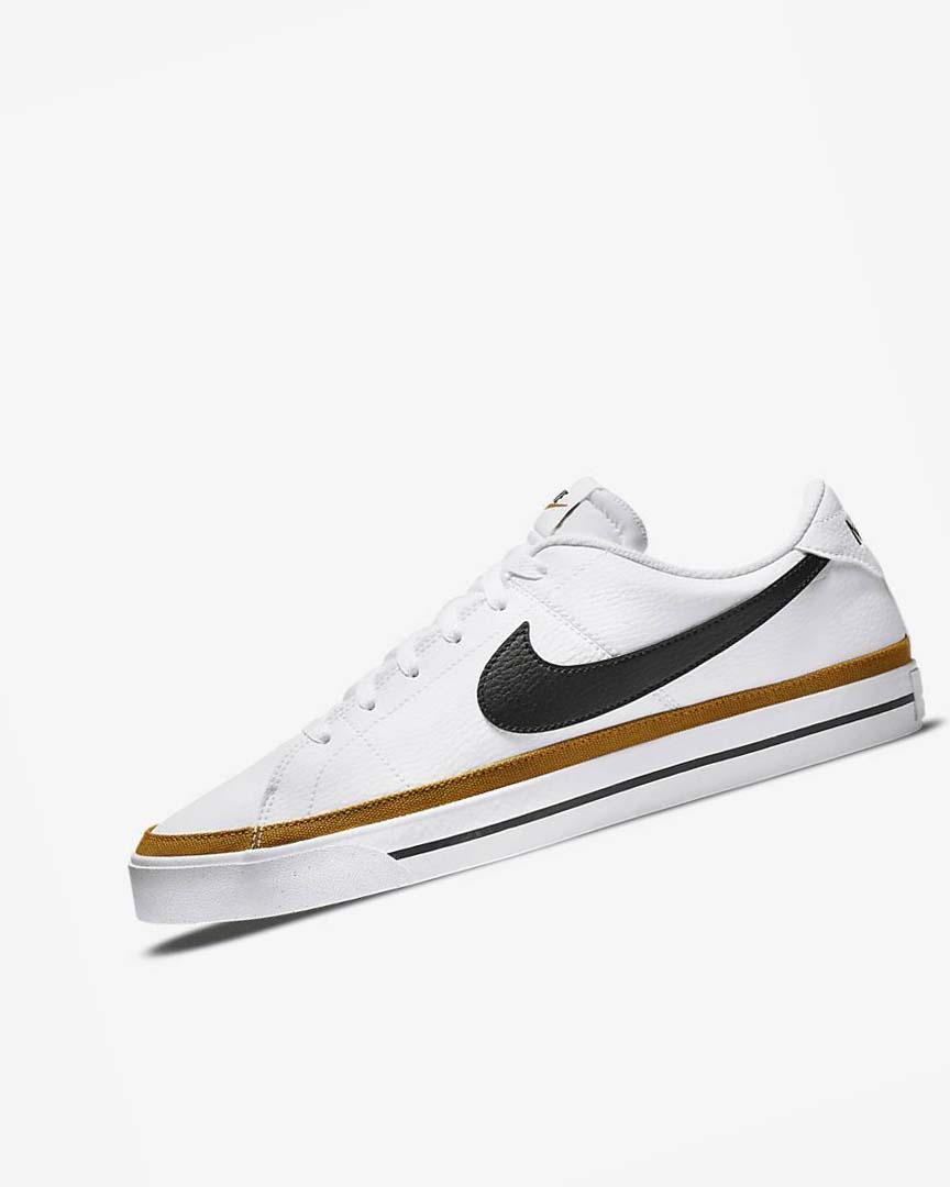 White / Black Men\'s Nike Court Legacy Sneakers | UK2833