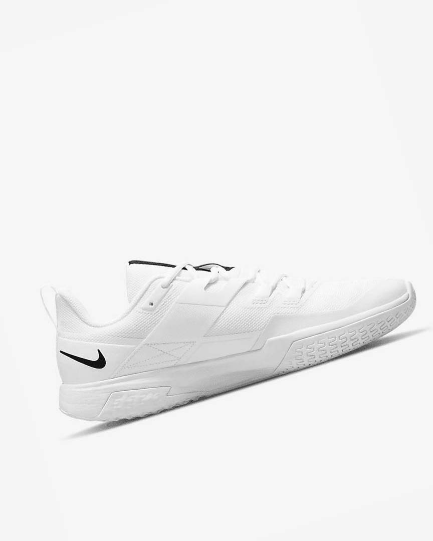 White / Black Men's Nike Court Vapor Lite Tennis Shoes | UK5343