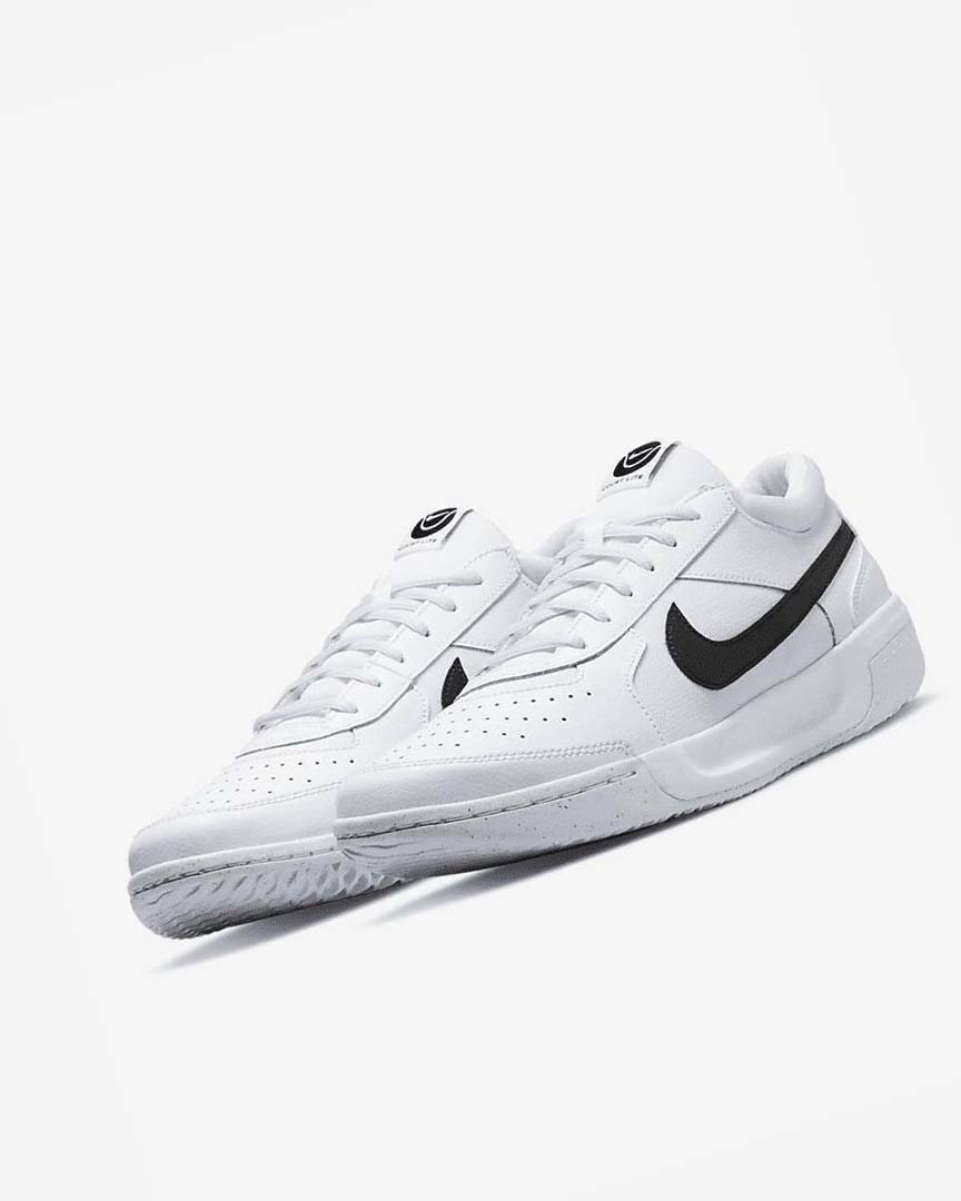 White / Black Men's Nike Court Zoom Lite 3 Tennis Shoes | UK2890