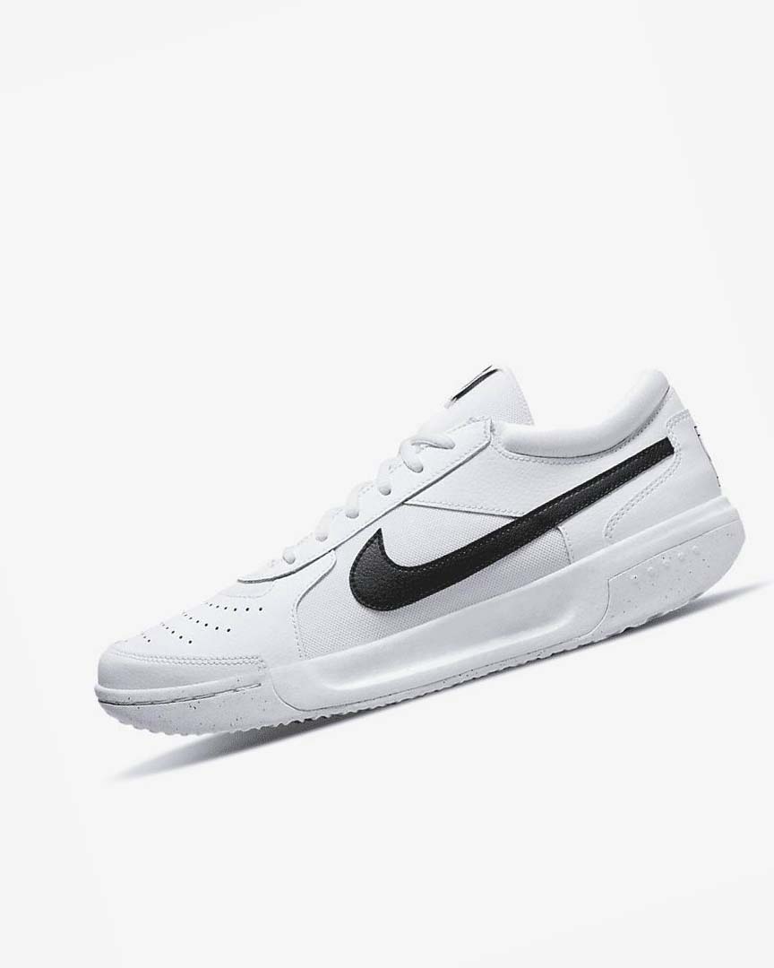 White / Black Men\'s Nike Court Zoom Lite 3 Tennis Shoes | UK2890