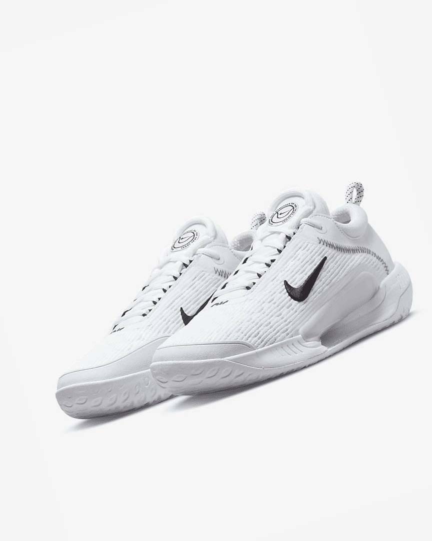 White / Black Men's Nike Court Zoom NXT Tennis Shoes | UK2447