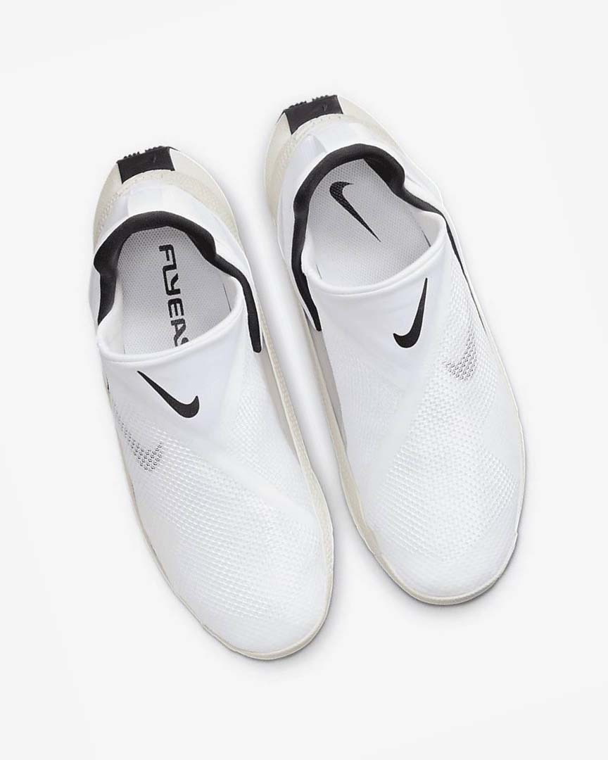 White / Black Men's Nike Go FlyEase Sneakers | UK4520