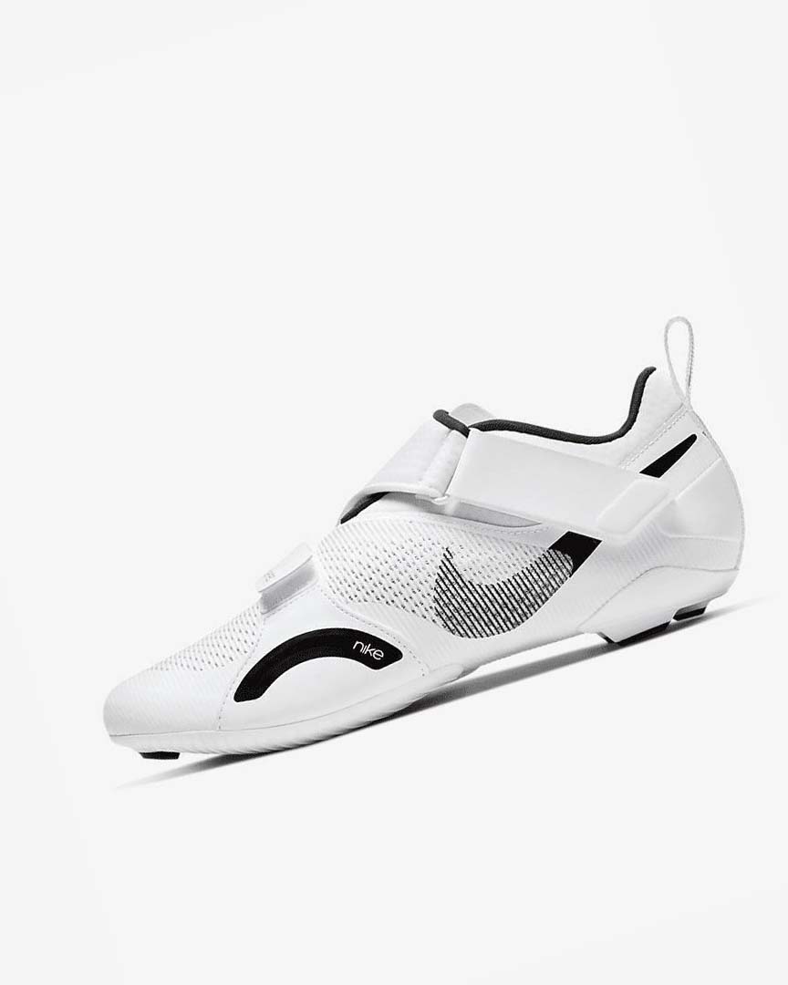 White / Black Men\'s Nike SuperRep Cycle Training Shoes | UK3245