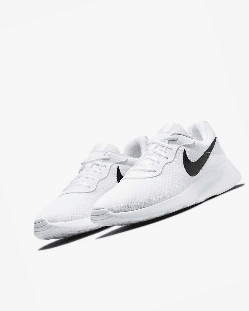 White / Black Men's Nike Tanjun Sneakers | UK4535