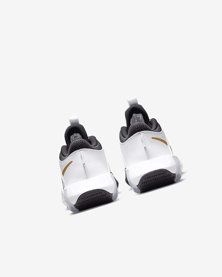 White / Black / Metal Gold Girls' Nike Air Zoom Crossover Basketball Shoes | UK2704