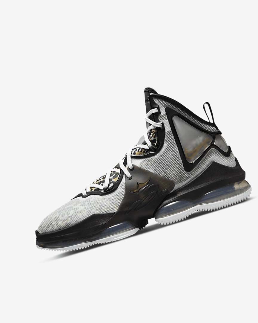 White / Black / Metal Gold Women\'s Nike LeBron 19 Basketball Shoes | UK2644