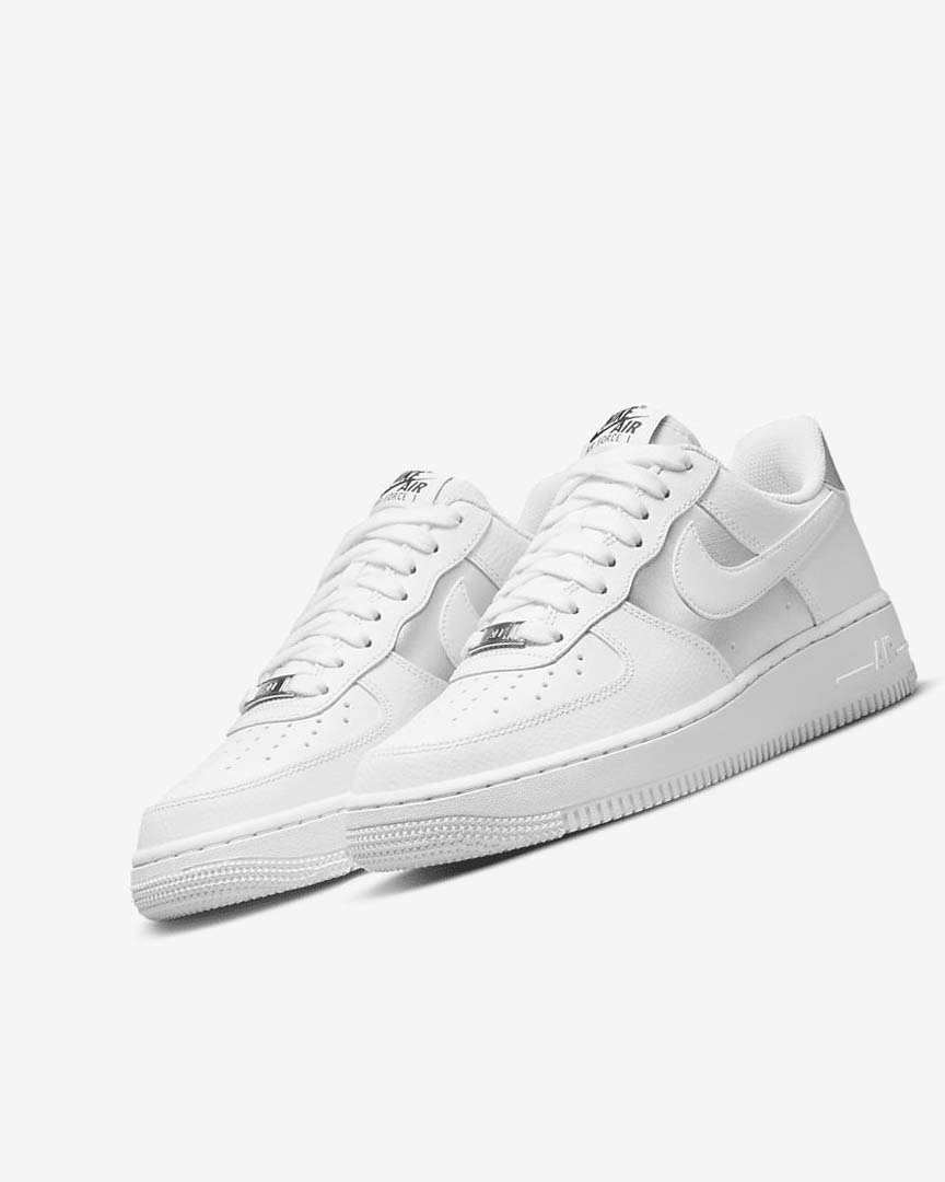 White / Black / Metal Silver / White Women's Nike Air Force 1 '07 Sneakers | UK4572