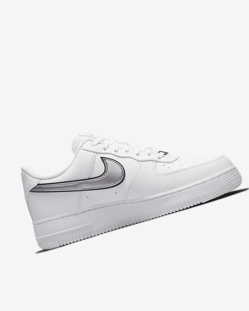 White / Black / Metal Silver Women's Nike Air Force 1 '07 Essential Sneakers | UK2318