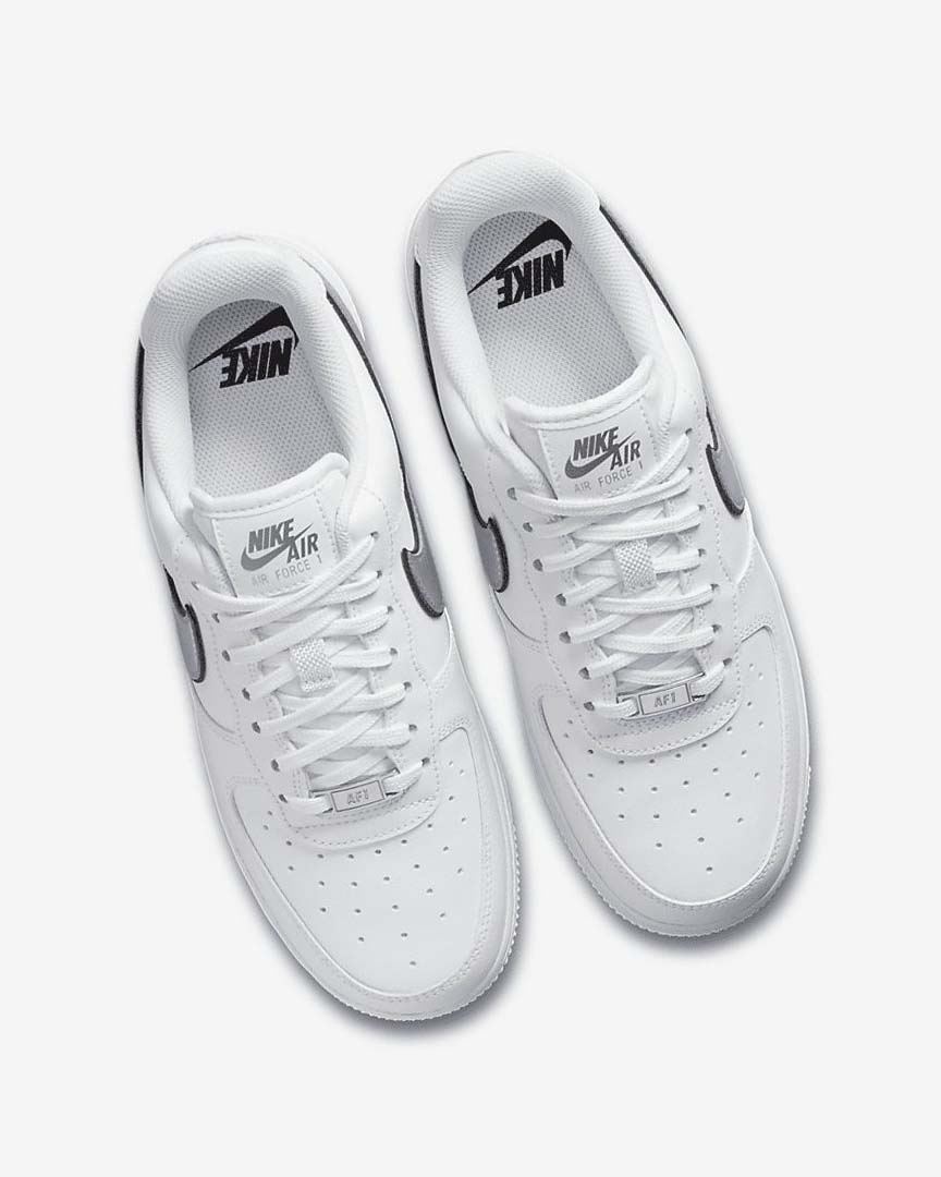 White / Black / Metal Silver Women's Nike Air Force 1 '07 Essential Sneakers | UK2318