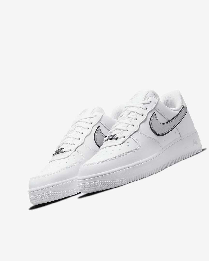 White / Black / Metal Silver Women's Nike Air Force 1 '07 Essential Sneakers | UK2318